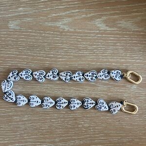 Clare V Blue Heart Porcelain Strap